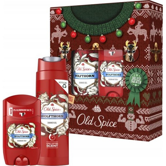 Old Spice Wolfthorn sprchový gel 250 ml + deodorant stick 50 ml, kosmetická sada pro muže