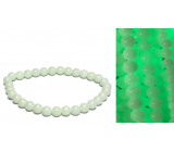 Jade Luminois Light Fosforeskující, žlutě świeci w ciemności, bransoletka elastyczna naturalny kamień, kuleczka 6 mm / 16 - 17 cm