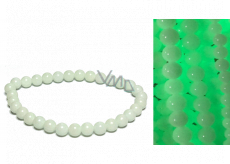 Jade Luminois Light Fosforeskující, žlutě świeci w ciemności, bransoletka elastyczna naturalny kamień, kuleczka 6 mm / 16 - 17 cm