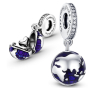 Zawieszka ze srebra próby 925 Planeta Ziemia - Błękitna planeta, 2w1 otwierana, w środku serce, charms do bransoletki kosmos