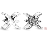 Zawieszka ze srebra próby 925 znak zodiaku Ryby, koralik do bransoletki