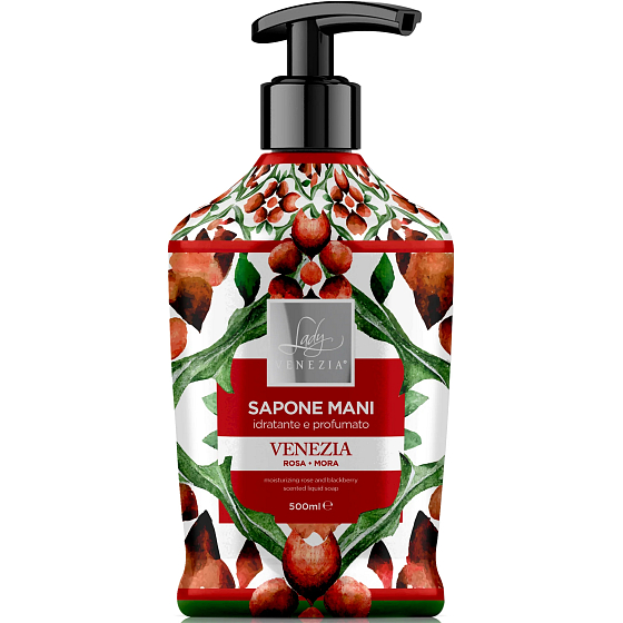 Lady Venezia Venezia Rosa & Mora - Róża i mora płynne mydło 500 ml dozownik