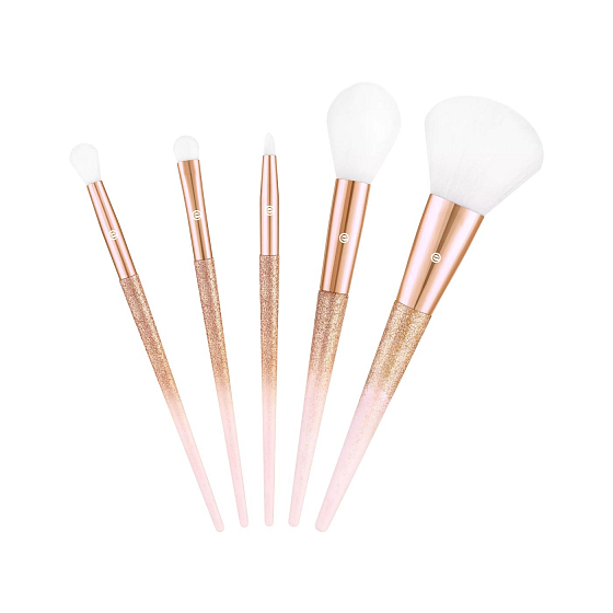 Essence Sparkle All The Way zestaw pędzli do makijażu ze sztucznymi włosiem 5 sztuk