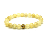 Selenit / Alabaster bransoletka elastyczna naturalny kamień, kuleczka 8 mm / 16 - 17 cm, anielska energia