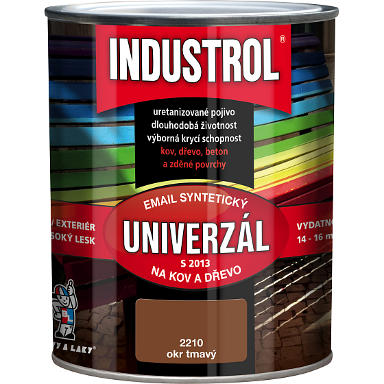 Industrol S2013 uniwersalny błyszczy kolor do metalu i drewna, 2210 kolor ciemny, 600 ml