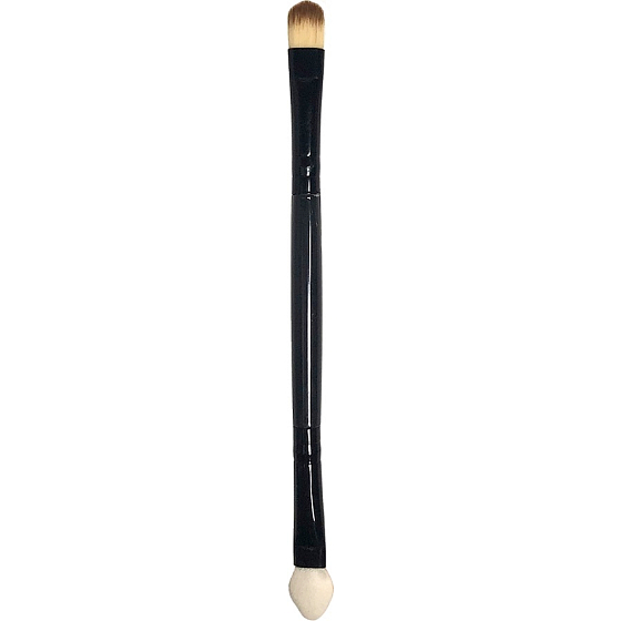 Kosmetický štětec se syntetickými štětinami oboustranný zaoblený/molitanová špička 13 cm