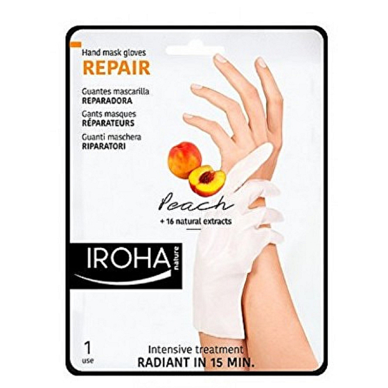 Iroha Repair Regenerační maska na ruce a nehty s broskvovým sérem 2 x 9 ml