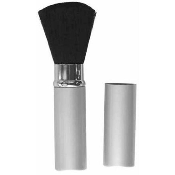 Diva & Nice Kosmetický štětec vysouvací s krytkou se syntetickými štětinami stříbrný velký 12 cm