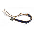 Lapis Lazuli kožený náramek přírodní kámen, ručně vyráběný, zapínací, čtvercový 4 x 4 mm / 14 + 6,5 mm, kámen harmonie