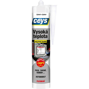 Ceys Silikon acetát wysoká temperatura, czarny, 280 ml