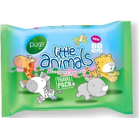 Pure Little Animals čisticí ubrousky na ruce a tvář 60 kusů