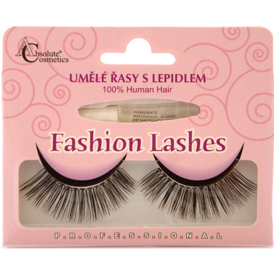 Absolute Cosmetics Fashion Lashes Umělé nalepovací řasy dlouhé obloučkové černé s lepidlem 118 černé 1 pár