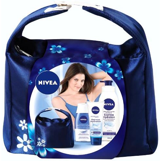Nivea Hydration odličovač 125 ml + krém na ruce 100 ml + tělové mléko 400 ml + taška, pro ženy kosmetická sada