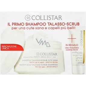 Collistar Talasso Scrub šampon na vlasy 250 ml + Sublime Oil Mask maska na vlasy 50 ml, kosmetická sada