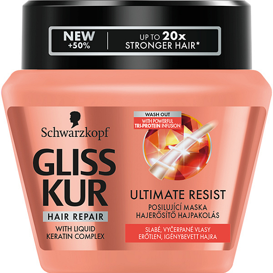 Gliss Kur Ultimate Resist regenerační maska pro slabé a vyčerpané vlasy 300 ml