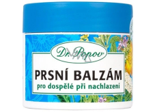 Dr. Popov Maślanie balsam do piersi dla dorosłych do masażu klatki piersiowej, pleców, szyi, karku, czoła i potylicy przy problemach z oddychaniem i kaszlem, ułatwia oddychanie 50 ml
