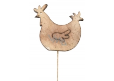 Slepička dřevěná 8 cm pálená bílá + drátek