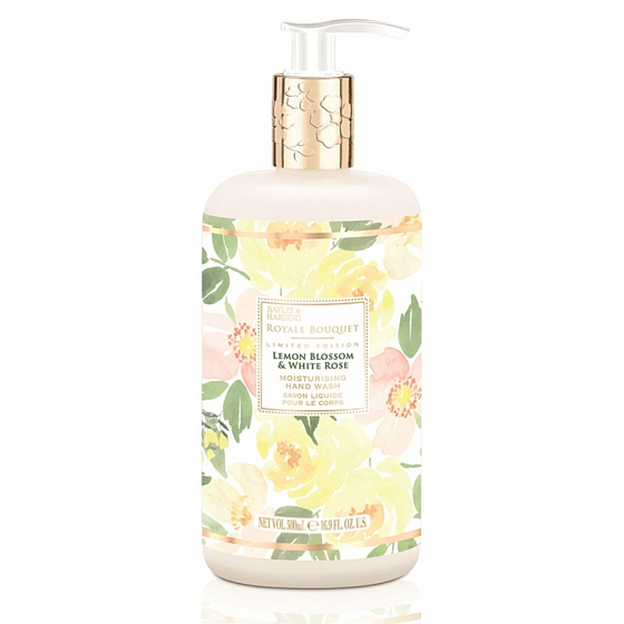 Baylis & Harding Citrónové květy a Bílá růže tekuté mýdlo na ruce dávkovač 500 ml