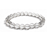 Kryształ czarny elastyczny naturalny kamień, kulka 8 mm / 16 - 17 cm, kamień kamieni
