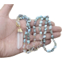 108 Mała Larimar naszyjnik medytacyjny kamień, naturalny kamień surowy kryształ, nugget 6 - 9 mm, wisiorek 8 - 15 x 45 - 70 mm