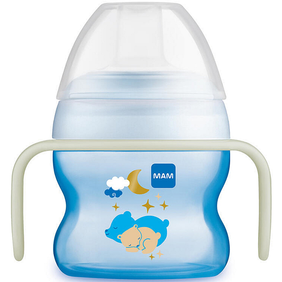 Mam Starter Cup Night hrnek se svítícími oušky 4+ měsíce Medvěd 150 ml