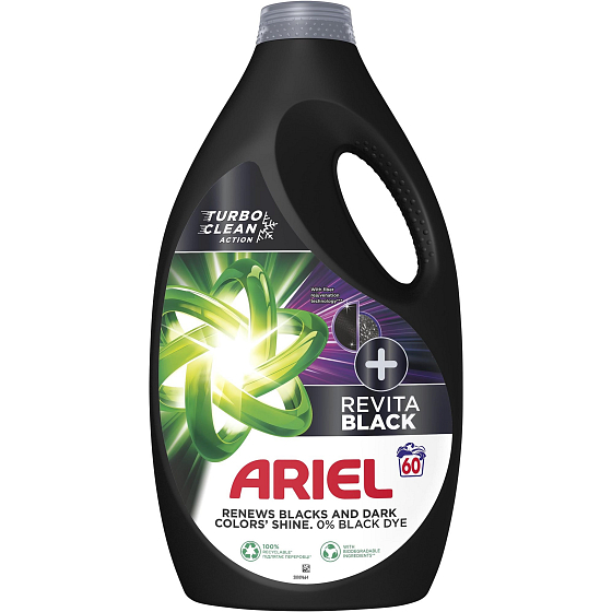 Ariel Revitablack płynny żel do prania do czarnych i ciemnych ubrań 60 dawek 3 l