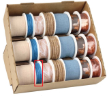 Ditipo Wstążka materiałowa świąteczna Niebieski sznurek 5 m x 2 mm
