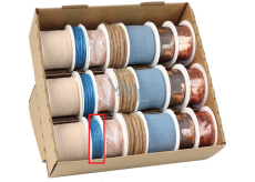 Ditipo Wstążka materiałowa świąteczna Niebieski sznurek 5 m x 2 mm