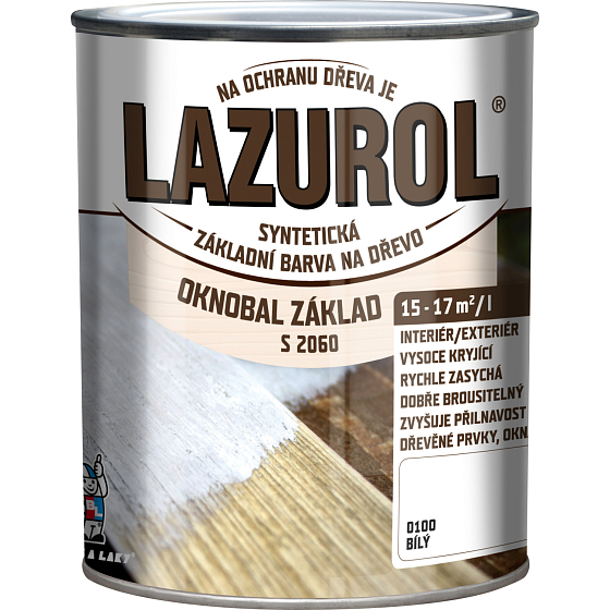 LAZUROL Oknobal podkład farba do drewna S2060, biała, 600 ml