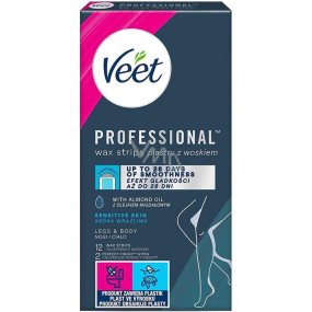 Veet Professional Nogi i ciało paski do depilacji woskowej dla wrażliwej skóry 12 sztuk Veet Professional Nogi i ciało paski do depilacji woskowej dla wrażliwej skóry 12 sztuk