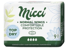 Micci Normal Wings Top Dry wkładki higieniczne z skrzydełkami 9 sztuk