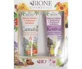 Bione Cosmetics Kostival & Kasztan koński balsam ziołowy 300 ml + Cannabis balsam ziołowy z kasztanem końskim 300 ml, zestaw kosmetyczny