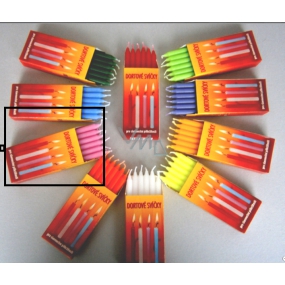 Dortové svíčky Różowa 95 x 8 mm 12 sztuk