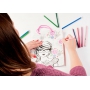 Ditipo Dárková papírová taška k vymalování 22 x 10 x 29 cm bílá dívka s brýlemi Kreativ