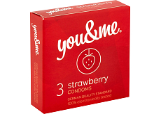You & Me Strawberry przezroczysty lubrykant z zapachem truskawek, 3 sztuki