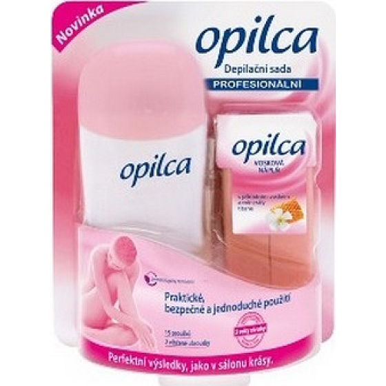 Opilca profesionální depilační sada s přírodním voskem 15 proužků 2 vlhčené ubrousky