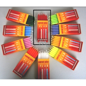 Świeczki tortowe Czerwone 95 x 8 mm 12 sztuk