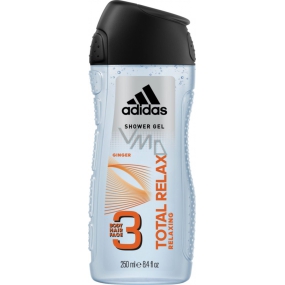 Adidas Total Relax 3v1 sprchový gel na tělo, tvář a vlasy pro muže 250 ml