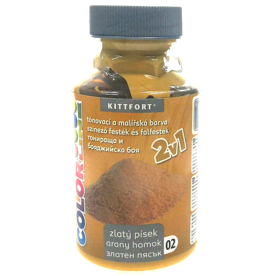 Kittfort Color Line 2w1 płynna farba tonująca i malarska 02 Złoty piasek 350 g