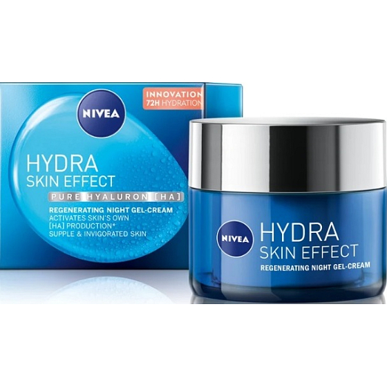 Nivea Hydra Skin Effect pleťový noční gelový krém s kyselinou hyaluronovou 50 ml