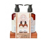 Sunkissed Hand Wash Set 95% Natural Kind żel do mycia rąk 280 ml + mleko do rąk 280 ml + sosnowa taca, zestaw kosmetyczny dla kobiet