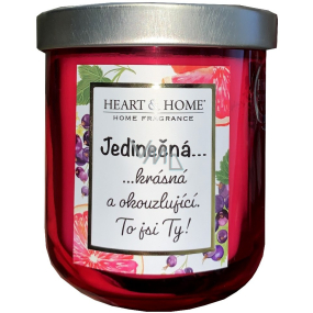 Heart & Home Sěží grep i czarny ryżóż z sojowym zapachem świeczki z napisem Jesteś jedyna 110 g