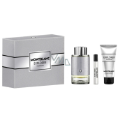 Montblanc Explorer Platinum woda perfumowana 100 ml + żel pod prysznic 100 ml + woda perfumowana 7,5 ml miniatura, zestaw prezentowy dla mężczyzn
