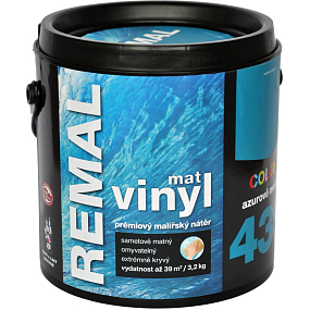 REMAL Vinyl Color mat zmywalna farba na ścianę, 430 azurowy niebieski, 3,2 kg