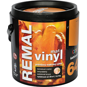 REMAL Vinyl Color mat farba zmywalna na ścianę, 640 szafranowo-żółta, 3,2 kg