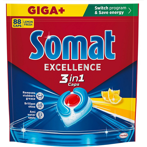 Somat Excellence 3w1 Cytryna tabletki do zmywarki 88 ks