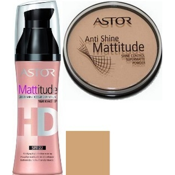 Astor Mattitude HD make-up 012 30 ml + pudr Anti Shine Mattitude 003 14 g