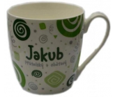 Nekupto Twister hrnek se jménem Jakub zelený 0,4 litru