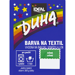 Ideal Duha zielona, farba do tkanin na bawełnę, wiskozę i len, na 300 g tkaniny, 15 g