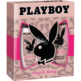 Playboy Play It Sexy parfémovaný deodorant sklo pro ženy 75 ml + sprchový gel 250 ml, kosmetická sada Playboy Play It Sexy parfémovaný deodorant sklo pro ženy 75 ml + sprchový gel 250 ml, kosmetická sada